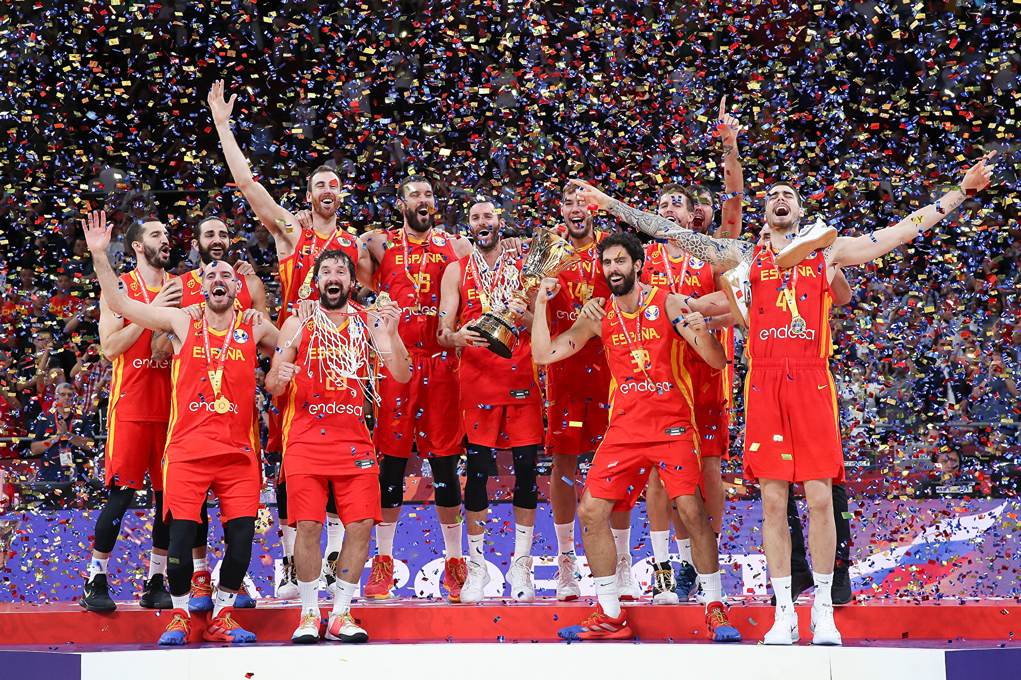9月15日,西班牙获得2019年男篮世界杯冠军。(Lintao Zhang/Getty Images)
