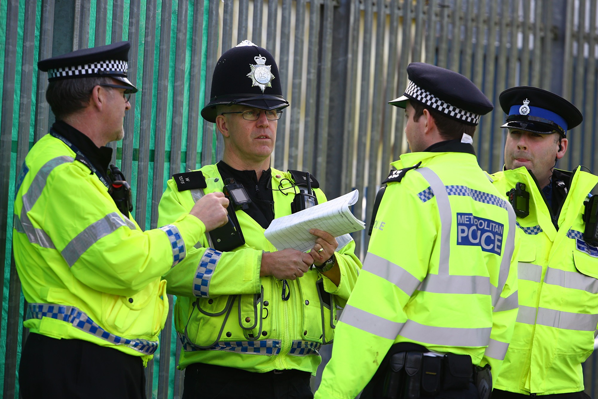 英國警察示意圖。(Geoff Caddick/AFP via Getty Images)