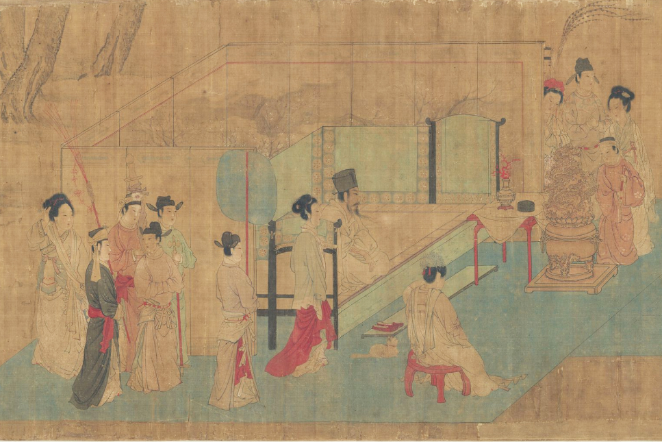 欧阳修在筵席上借着酒意,还能道出深刻的人生感悟呢。图为五代十国 周文矩(传)《合乐图》局部。 (公有领域)