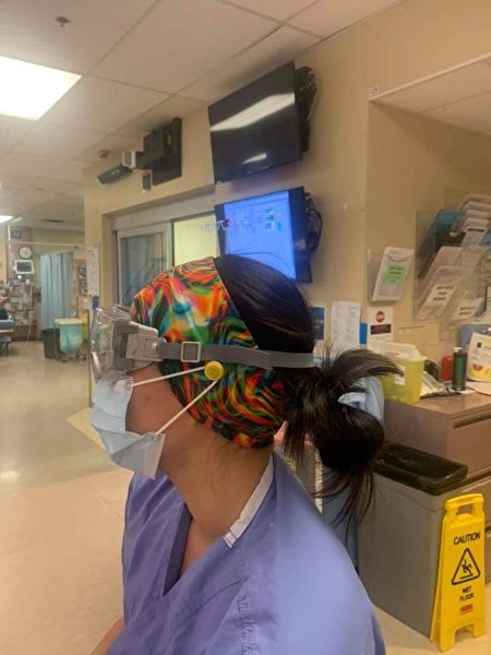 哥倫比亞醫院護士防護耳朵護目鏡口罩導致壓瘡
