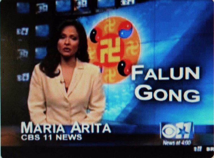 2007年2月26日,CBS電視台第11頻道在新聞節目中,報導了中共活體摘取法輪功學員器官的暴行。(影片截圖)