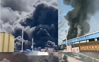 【現場視頻】山東威海一倉庫集散點突發大火