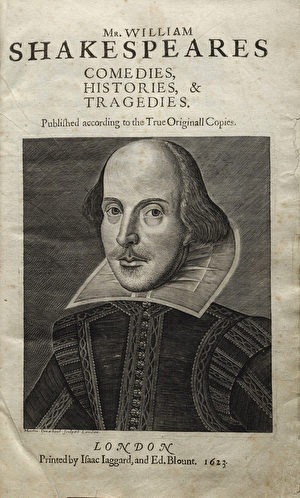 Shakespeare’s 1623 first folio. （Wikimedia Commons）