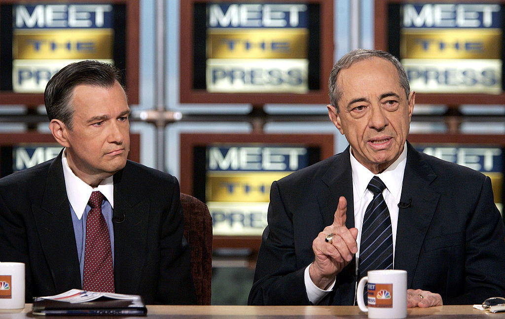 前纽约州州长马里奥·库默(Mario Cuomo,右)。(Alex Wong/Getty Images)
