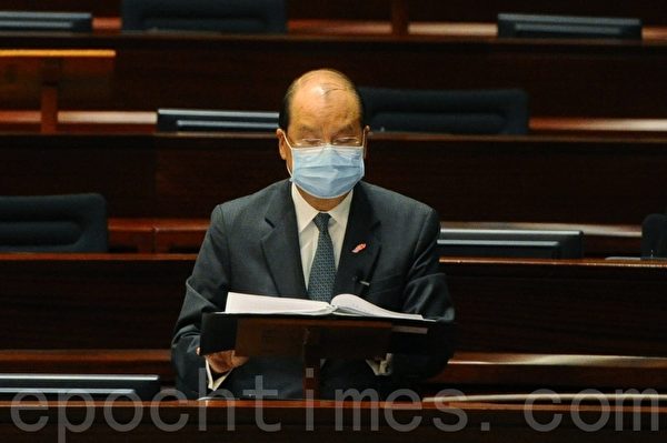2020年05月27日，香港立法會「國歌法」二讀。圖為政務司司長張建宗。（宋碧龍／大紀元）