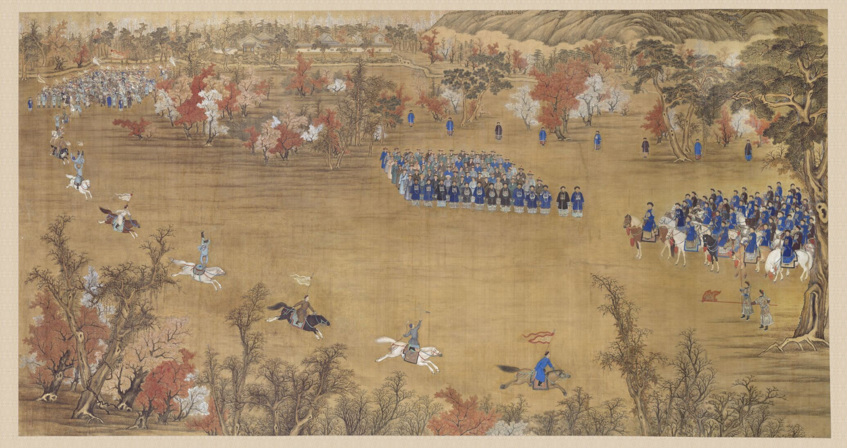 清郎世寧繪 《馬術圖》。(公有領域)