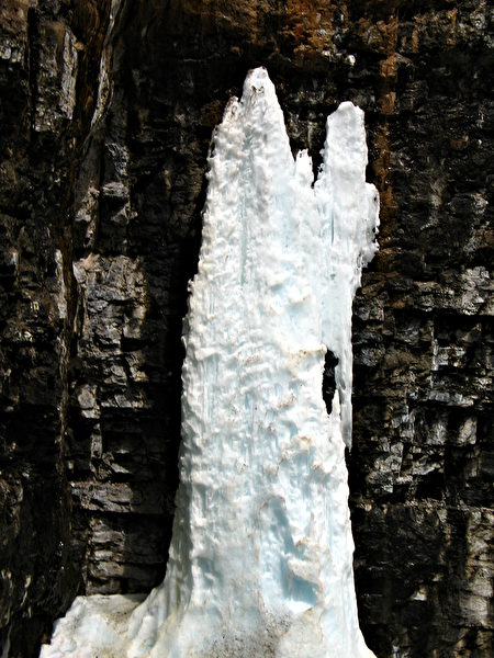 Cliff with ice on, Johnston Canyon, Banff, Banff National Park