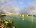 天空现巨型双彩虹 “吉兆！天佑香港”