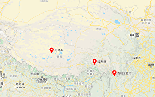 7月23日凌晨4时7分起，到晚间6时50分，中国大陆连发7次地震。6次发生在西藏，1次发生在云南。（谷歌地图）
