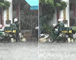 高雄突来大雨邮差先保护信件 网友：辛苦了！