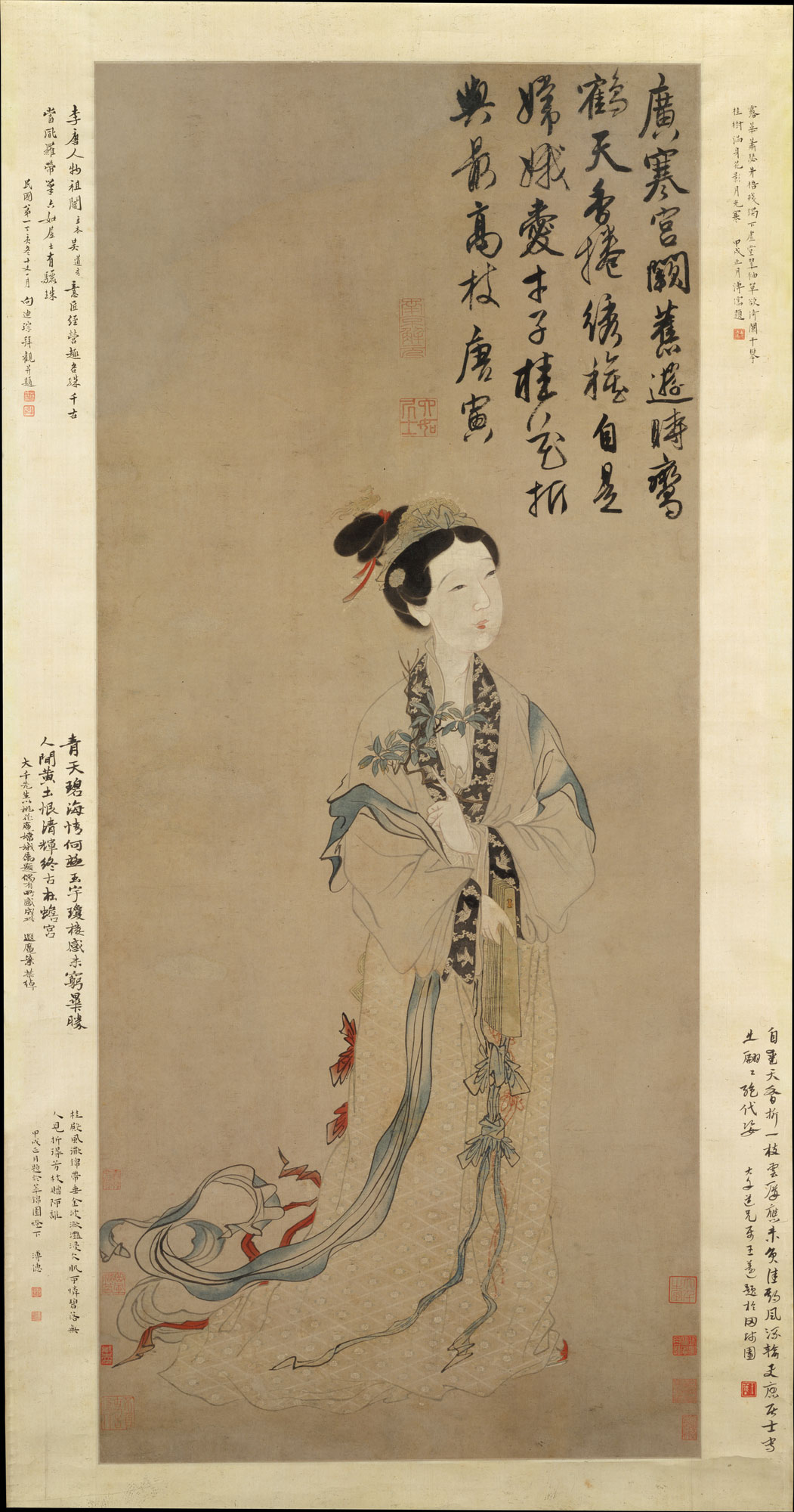 四十二岁的商景兰,把愁苦和孤寂埋藏心底,把对夫君的深情倾注到整个家族中,一力承担起教养子女的责任。图为《嫦娥图》(公有领域)