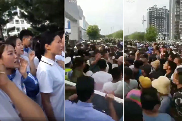 內蒙古當局宣布當地蒙語授課學校改採漢語教學後，當地爆發大規模的「公民不服從」運動，數萬學生和家長發起罷課及抗議集會。（視頻截圖）