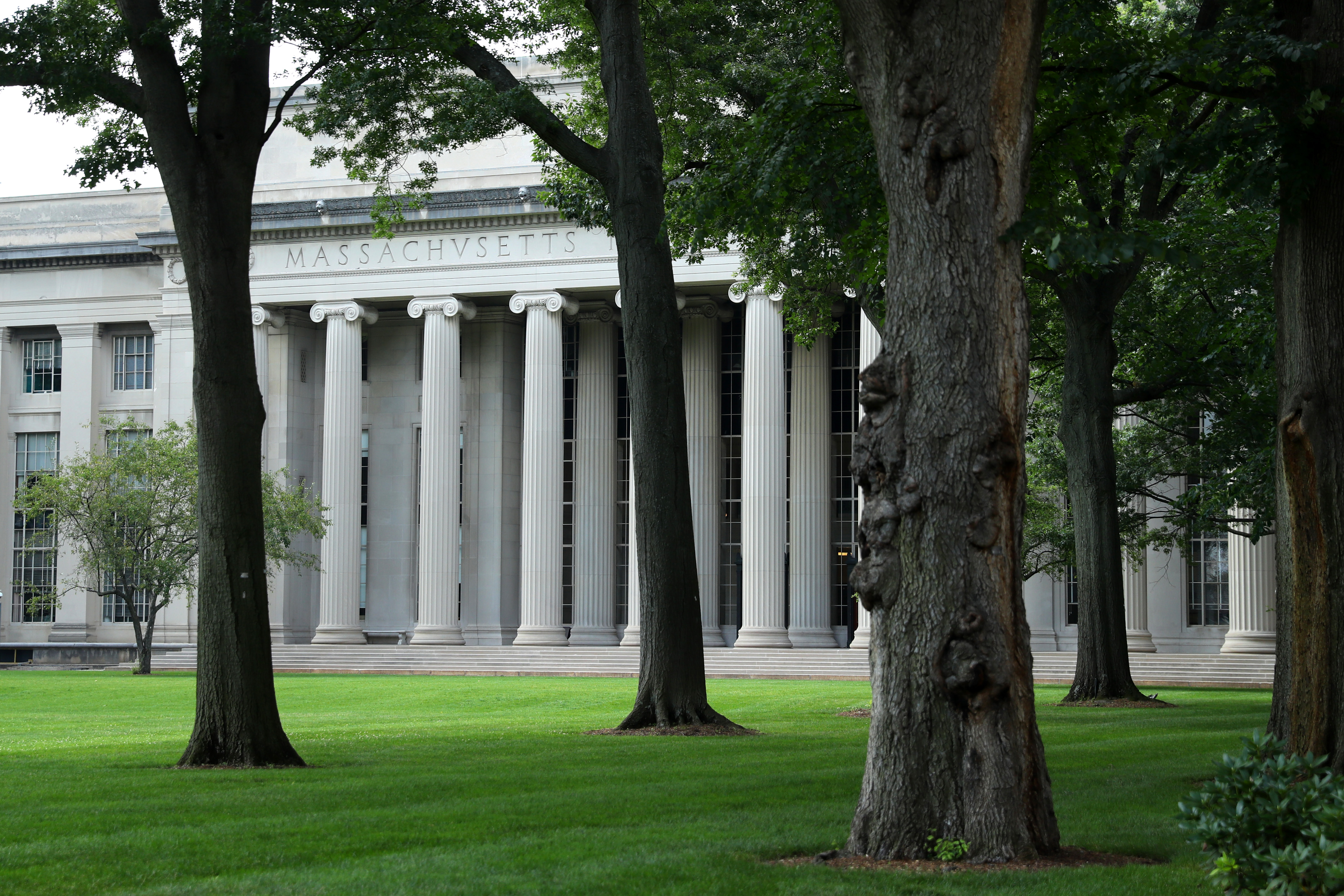 2020年7月8日,树木掩映下的麻省理工学院(MIT)。(Maddie Meyer/Getty Images)