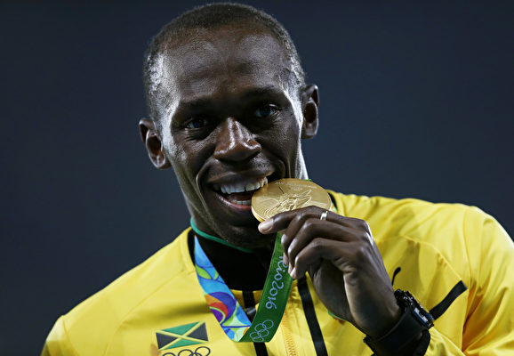 圖為人稱「牙買加閃電」的短跑名將博爾特（Usain Bolt）。（Patrick Smith/Getty Images）