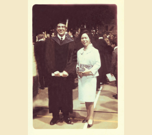 1968年6月18日中華民國前總統李登輝於康乃爾大學參加畢業典禮。（總統府提供）