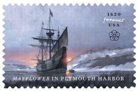 美国邮政局发行五月花号纪念邮票 大纪元