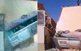 【视频】甘肃载30人客车坠入农家院 13人伤