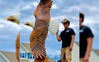 栩栩如生 美藝術家為川普雕刻九英尺白頭鷹
