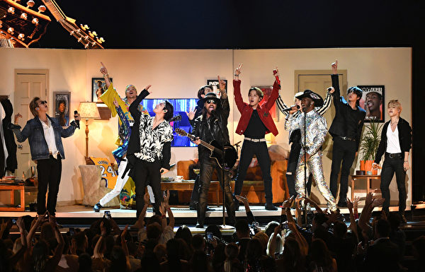 BTS perform during the 62nd Annual Grammy Awards