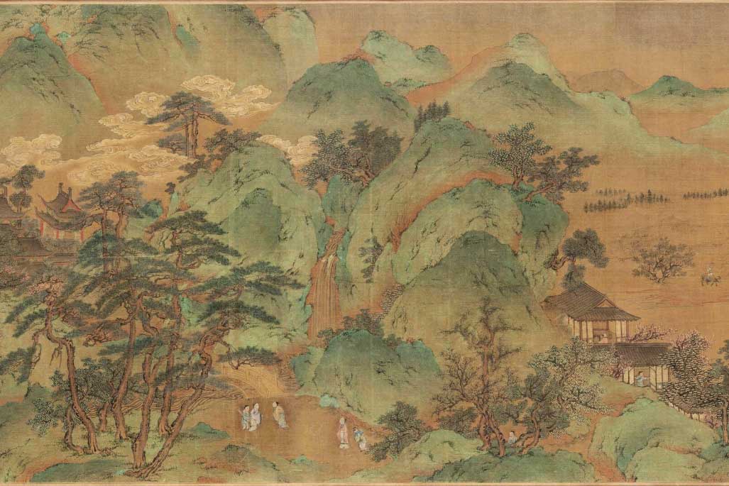 張養浩進入陝西潼關,眺望雄偉奇險的華山,洶湧澎湃的黃河,胸中湧起無限豪情。此為《五雲樓閣圖》局部,傳為南宋趙伯驌繪。(公有領域)