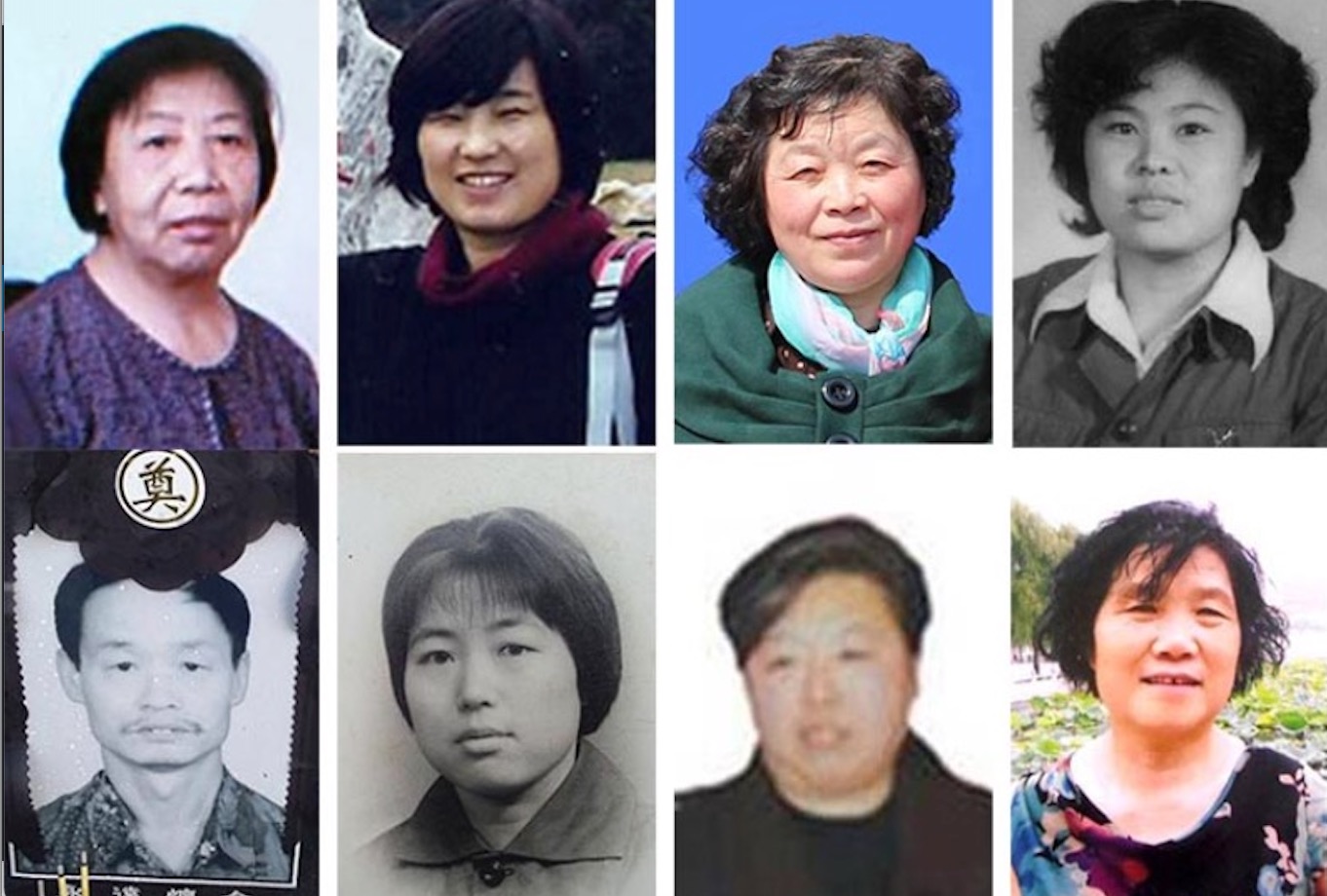 2020年遭中共迫害离世的部分法轮功学员。上行从左至右：法轮功学员付树勤、周秀珍、周淑杰、林桂芝；下行从左至右：边群连、张荣焕、朱艳、于文泽被迫害致死。（明慧网）