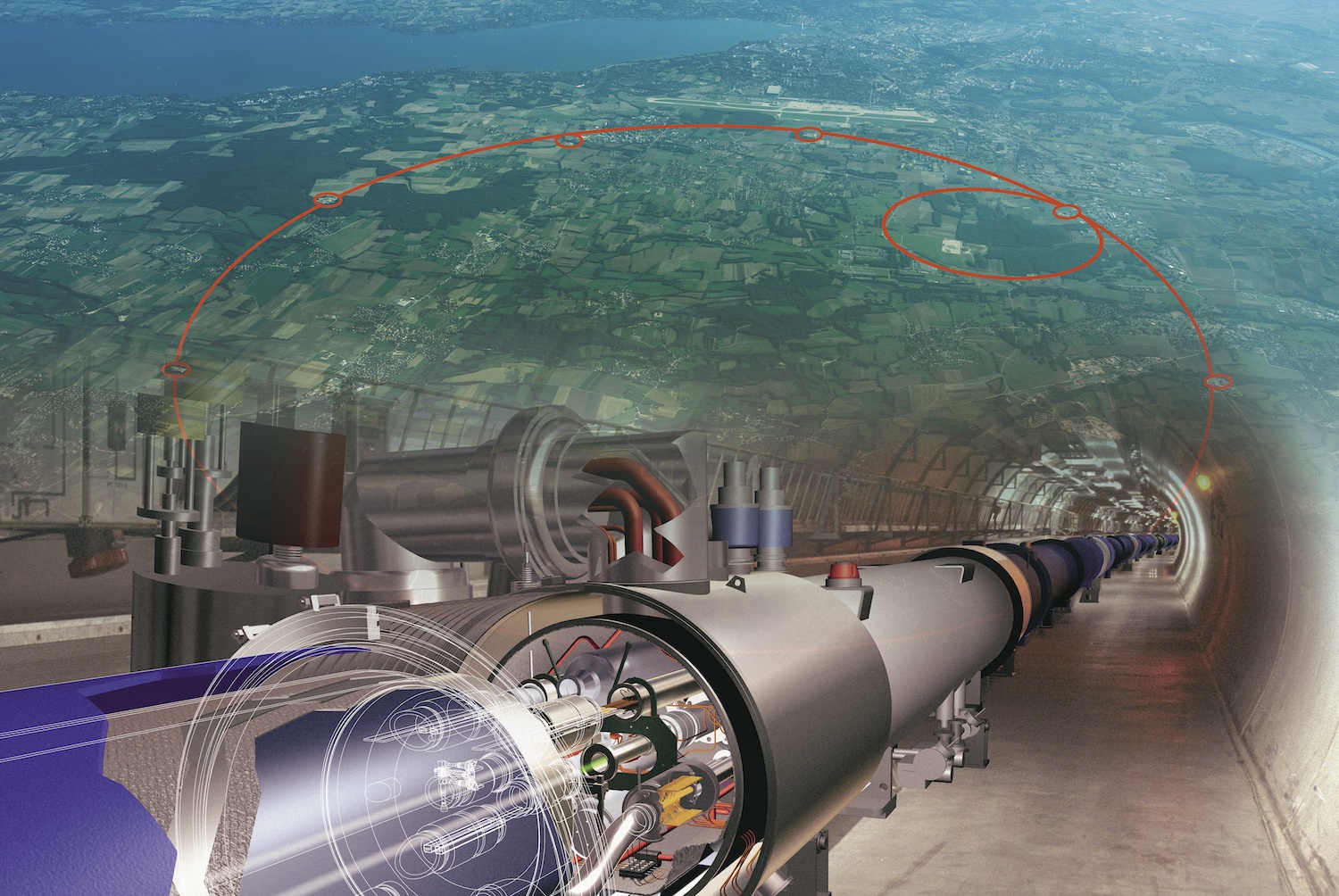 大型強子對撞機示意圖。（CERN）