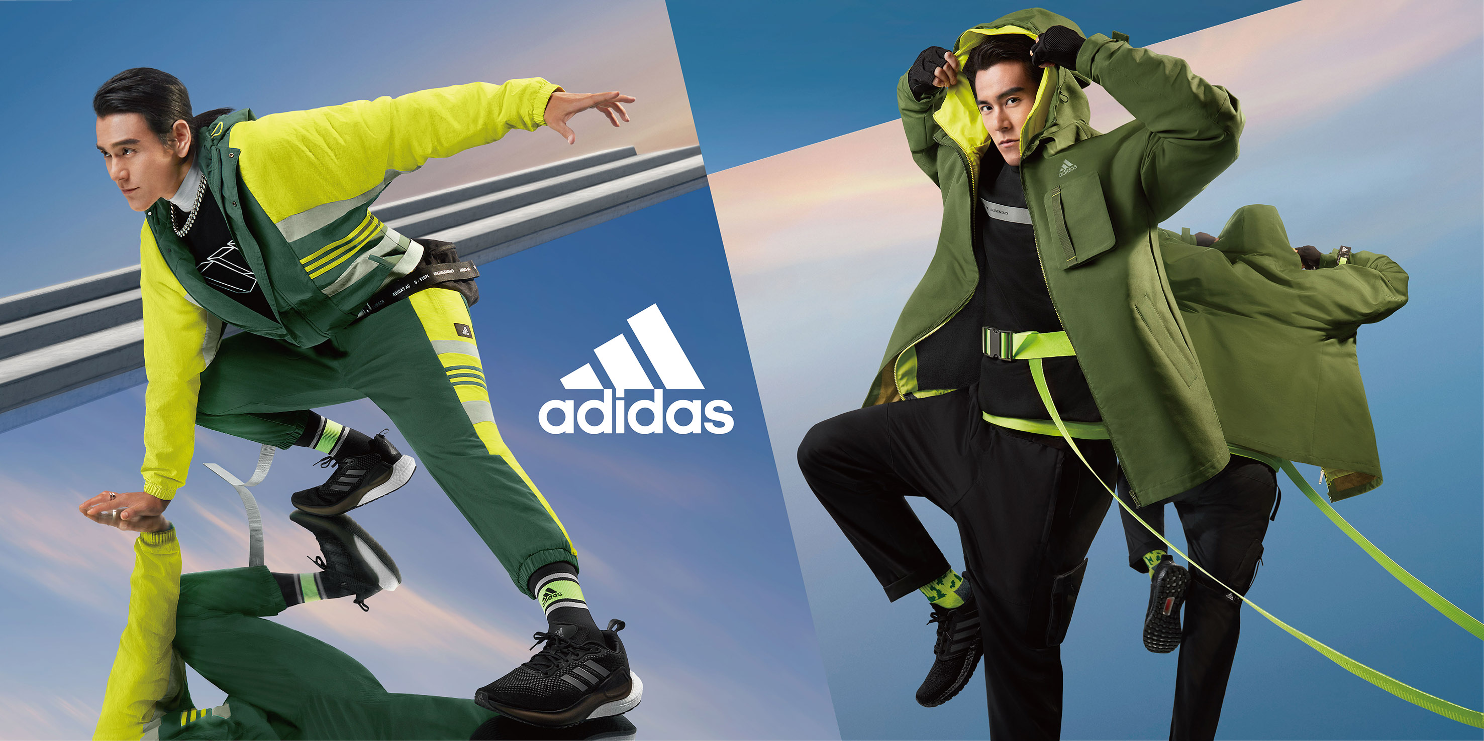 彭于晏 张钧甯秀2021亮眼撞色运动时尚 Adidas 街头 大纪元