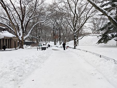 2021年2月2日，中央公园白雪皑皑。