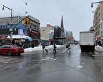 法拉盛中心区主干道扫雪状况良好