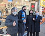杨安泽请益商界人士  访视法拉盛市中心