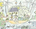 【海能风电】在地绘画比赛 创意童画为绿能教育向下扎根
