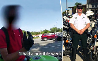 佛州警察拦下摩托车 给车主关心而非罚单