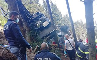 意大利缆车坠毁 14死1儿童重伤