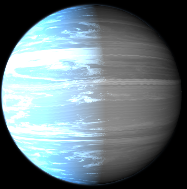 图为WASP-76b星。（<a href="https://commons.wikimedia.org/wiki/File:WASP-76_b_(2020).png">Trurle</a>／维基）