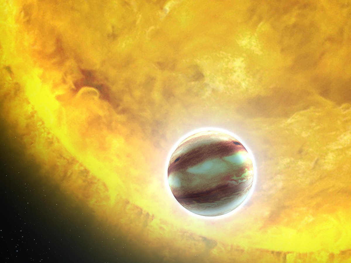 HAT-P-7b星的绘画图。（<a href="https://commons.wikimedia.org/wiki/File:HAT-P-7b_planet.jpg">NASA，ESA和G.Bacon（STScI）</a>／维基）