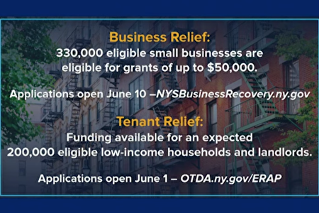 紐約州府介紹補助計畫的開放申請時間。