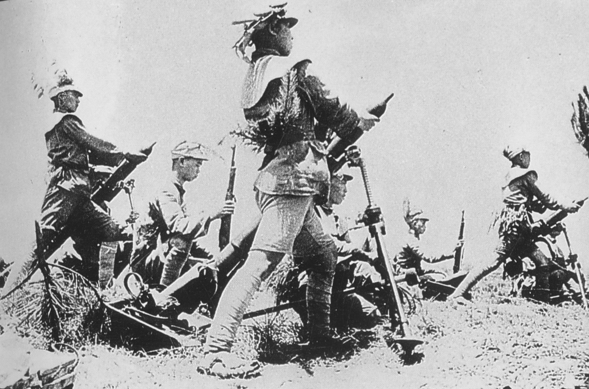 武漢會戰期間，防守信陽地區的國民革命軍第十七軍團。（公有領域）