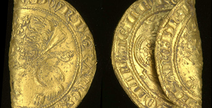 英国出土两枚14世纪稀有金币 纯度达96%
