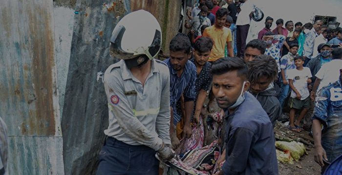 孟买暴雨引发山体滑坡 至少30死