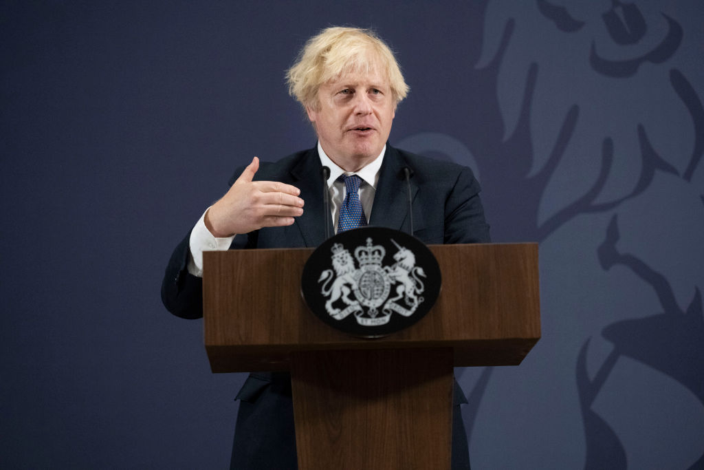 英國首相約翰遜資料照。(David Rose-WPA Pool/Getty Images)