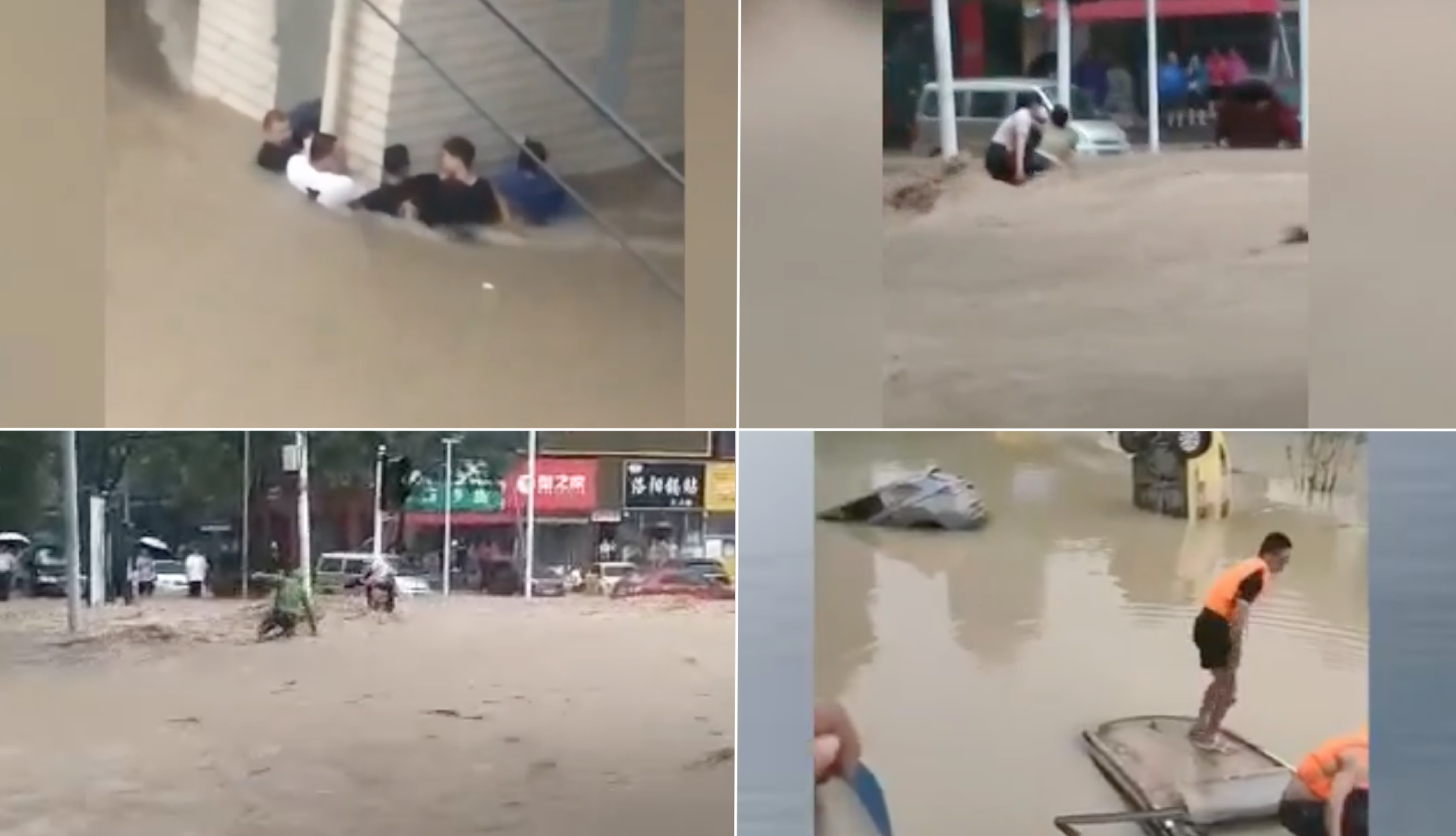 郑州市民陈雷以视频和亲身经历为证,说明7.20洪水是突然来的,政府突泄洪却没预案所致。(视频截图)