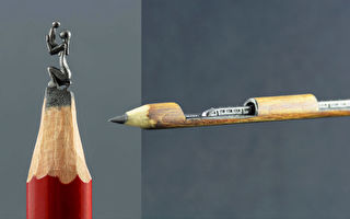 组图：微雕艺术家在铅笔尖上创作惊人作品