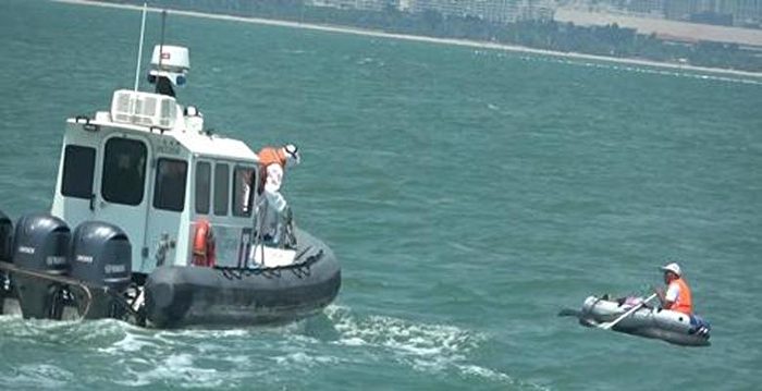 中国男子划橡皮艇偷渡台湾金门