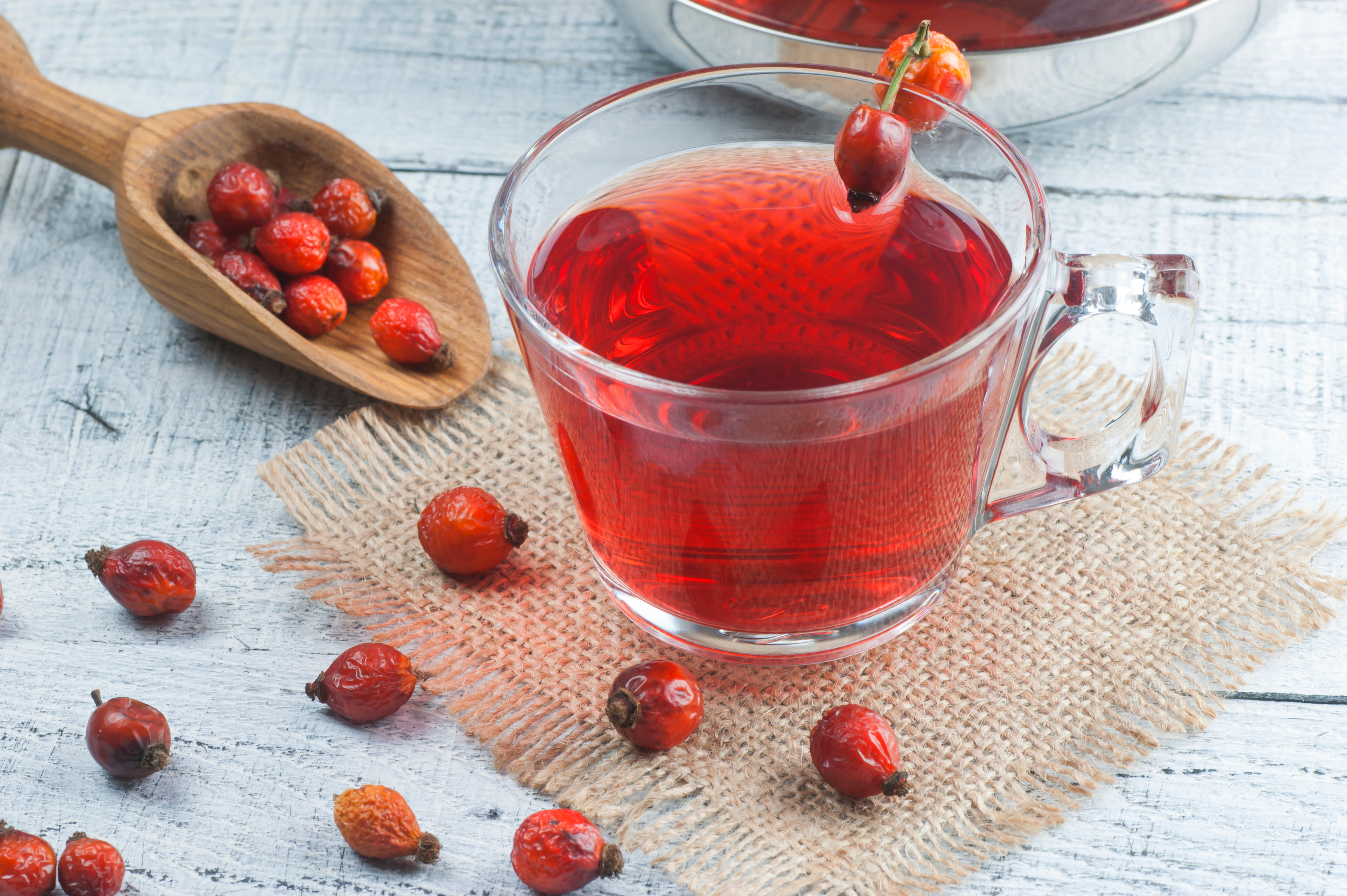 玫瑰果茶可加入蒲公英花茶中。（Shutterstock）