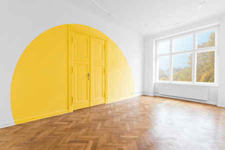 Empty,Room,With,Colored,Painted,Wall,-,Home,Decoration,And,拱门