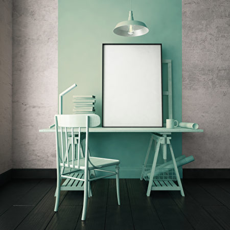 3d,Illustration,Interior.,Mockup,In,Hipster,Style,Workspace.,Trend,Color.,拱门
