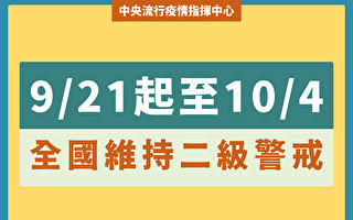 台湾二级警戒延至10/4 有条件开放会展活动