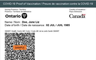 安省人可下载“疫苗证书”二维码