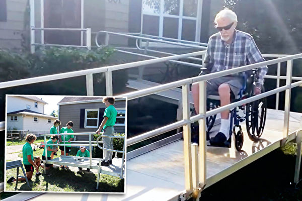高中生联合NGO 为患绝症老兵建轮椅坡道