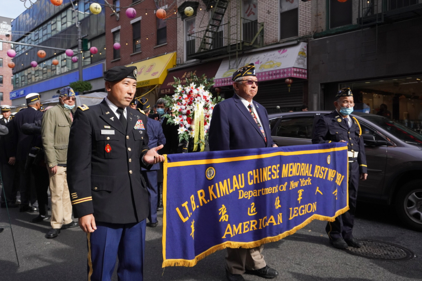 纽约华裔退伍军人游行队伍。